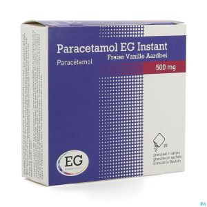 Paracetamol EG Inst.500Mg Vanille-Fraise Sach20
